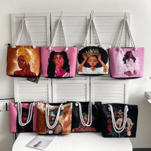 Tote Retro Canvas Bag with Cartoon